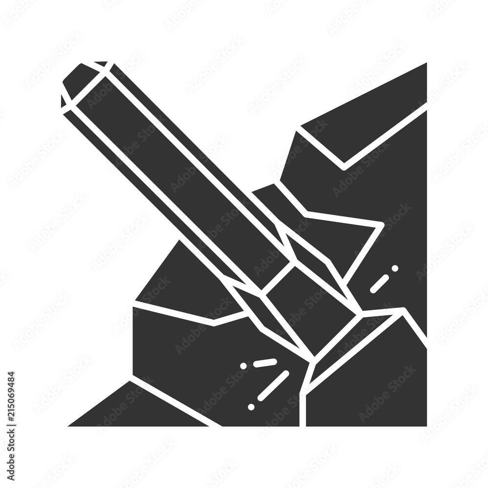 Iron chisel glyph icon Iron chisel glyph icon