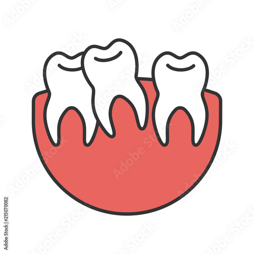 Crooked teeth color icon