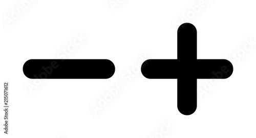 Minus & plus sign pictograms. Negative and positive symbols. Icon SET. Vector EPS 10