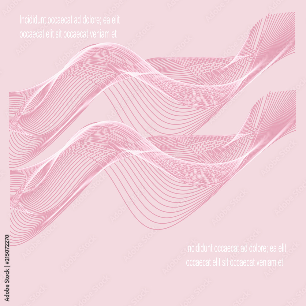 Wave, number two, color pink transparent, background pink. Wave, number two, color pink transparent, background pink.