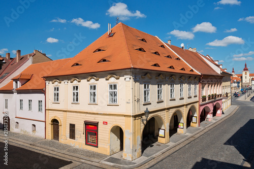 ZATEC TOWN,  CZECH REPUBLIC - May 8, 2016: Burger house in Zatec town. photo