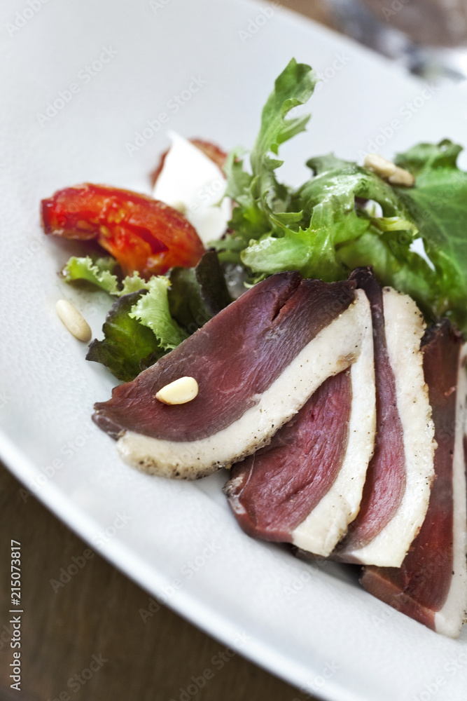 Duck salad on a plate Duck salad on a plate