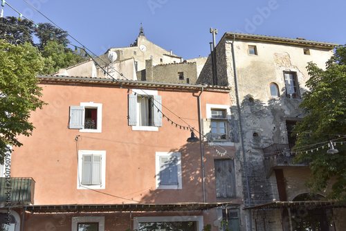 Fototapeta Naklejka Na Ścianę i Meble -  houses and old church of  the village Bonnieux, Provence, France, massif of Luberon, region Provence-Alpes-Côte d'Azur