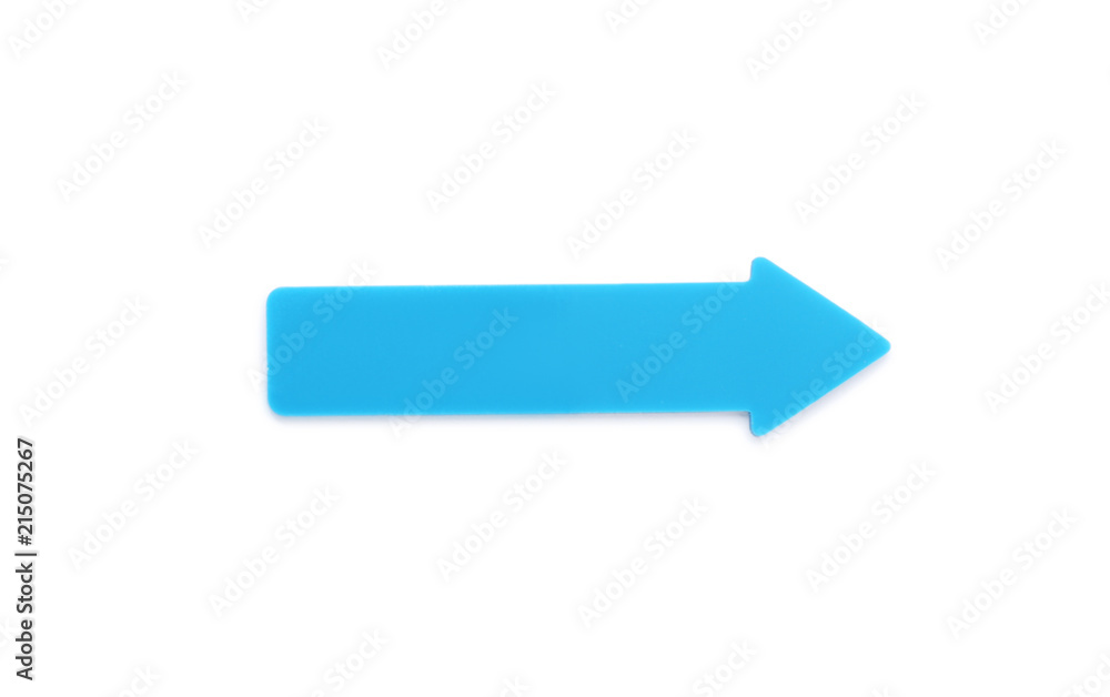 Colorful arrow shaped sticky note on white background. School stationery Colorful arrow shaped sticky note on white background. School stationery