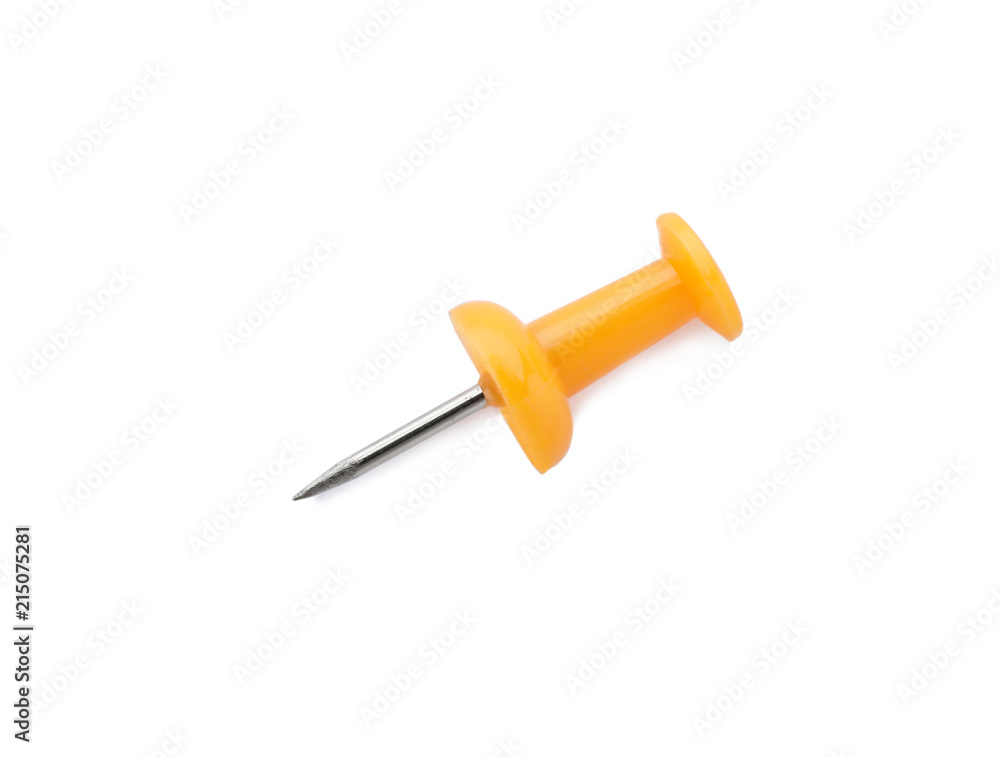 Colorful drawing pin on white background. School stationery Colorful drawing pin on white background. School stationery