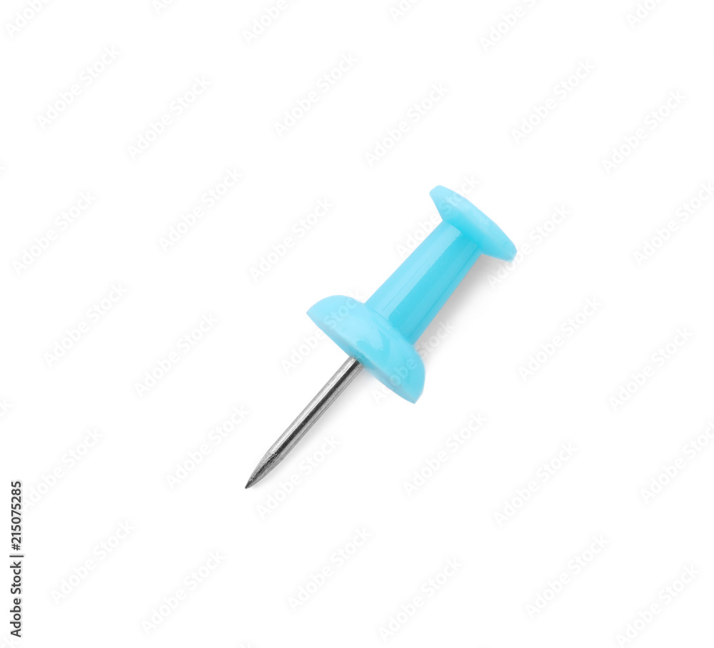 Colorful drawing pin on white background. School stationery Colorful drawing pin on white background. School stationery
