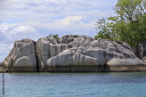 Rock Formations By Sea Against Sky, Belitung-Indonesia
