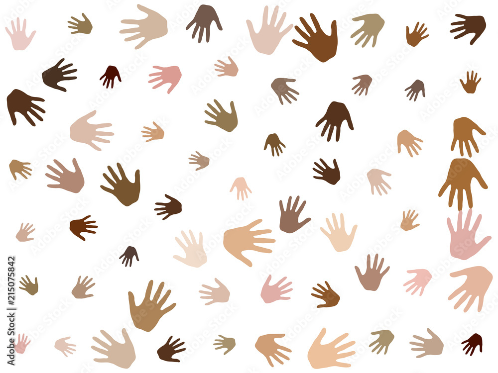 Hands with skin color diversity vector graphic design. Community ...