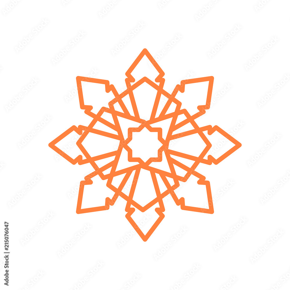 Sharp Crystal Octagonal Mandala Geometric Symbol Illustration Graphic Design
