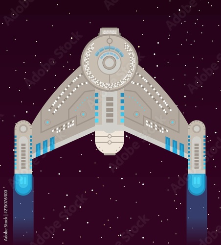 flying starship in space