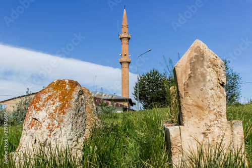 Exterior view of Saltukid caravanserai in Tercan,Erzincan,Turkey photo