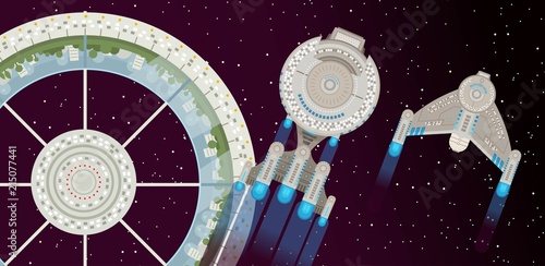 space starbase station and ship