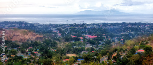 Birds eye view on Dili, capital of Timor Leste (East Timor) photo
