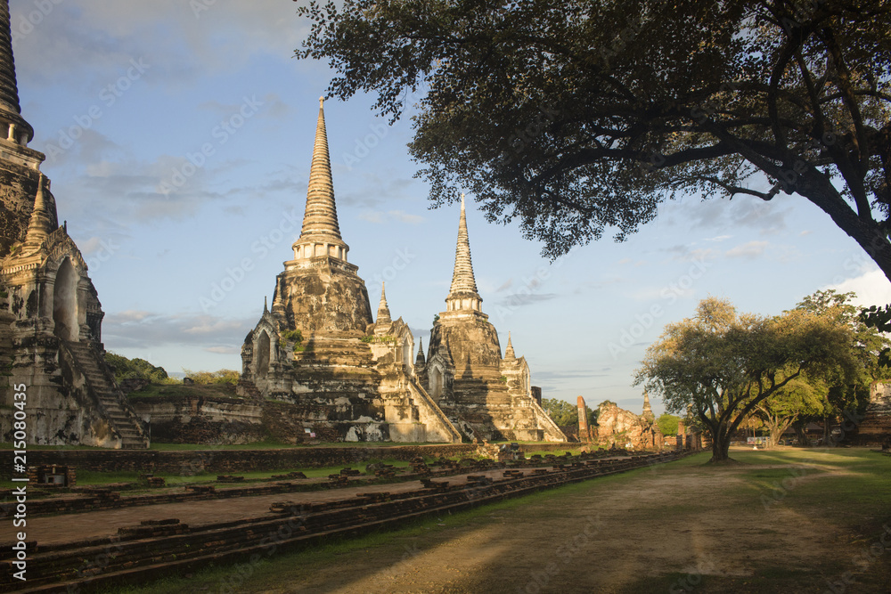 View of Wat Phra Si Sanphet temple in Ayutthaya near Bangkok, Thailand.