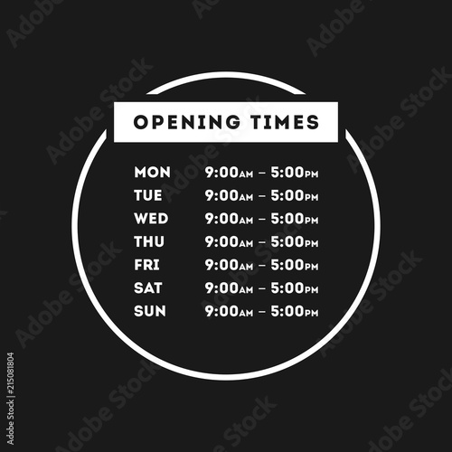 Vector Opening Times Circle Design