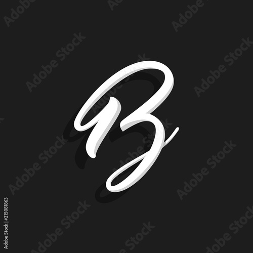 Vector Handwritten Logo Letter B