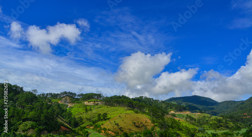 Mountain scenery at summer day