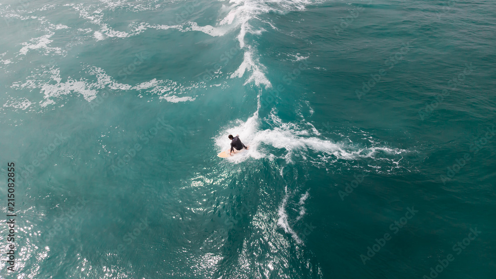Obraz premium aerial view of surfer in France, wave