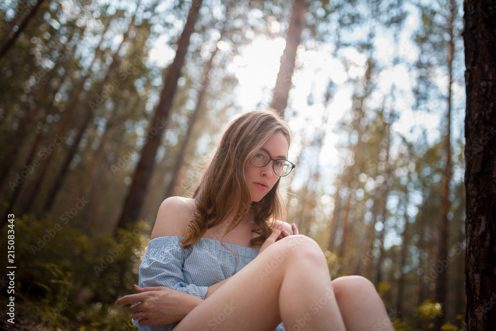 Girl sitting in a wood Girl sitting in a wood