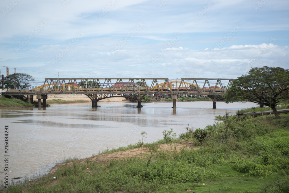 CAMBODIA KAMPONG THOM BRIDGE SEN RIVER