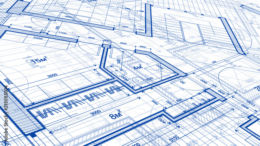Architecture design: blueprint plan - illustration of a plan modern residential building / technology, industry, business concept illustration: real estate, building, construction, architecture Architecture design: blueprint plan - illustration of a plan modern residential building / technology, industry, business concept illustration: real estate, building, construction, architecture