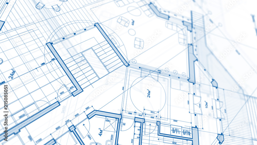 Architecture design: blueprint plan - illustration of a plan modern residential building / technology, industry, business concept illustration: real estate, building, construction, architecture Architecture design: blueprint plan - illustration of a plan modern residential building / technology, industry, business concept illustration: real estate, building, construction, architecture