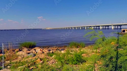 Wallpaper Mural TimeLapse of the bridge connecting Ocean Springs and Biloxi Mississippi. Torontodigital.ca