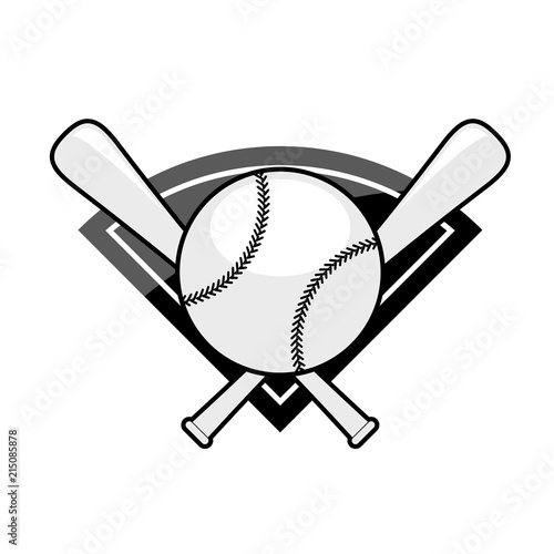 Baseball emblem - two crossed bat and ball
