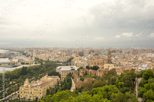 landscape of Malaga in a cloudy day