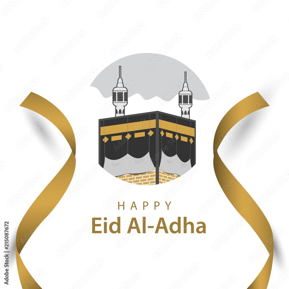 Happy Eid Al Adha Vector Template Design Illustration Stock Vector ...