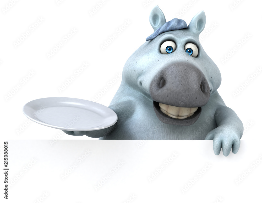 Naklejka premium Fun horse - 3D Illustration