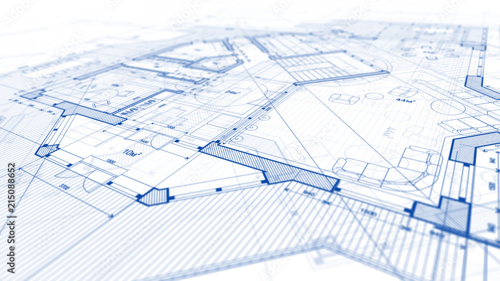 Architecture design: blueprint plan - illustration of a plan modern residential building / technology, industry, business concept illustration: real estate, building, construction, architecture Architecture design: blueprint plan - illustration of a plan modern residential building / technology, industry, business concept illustration: real estate, building, construction, architecture