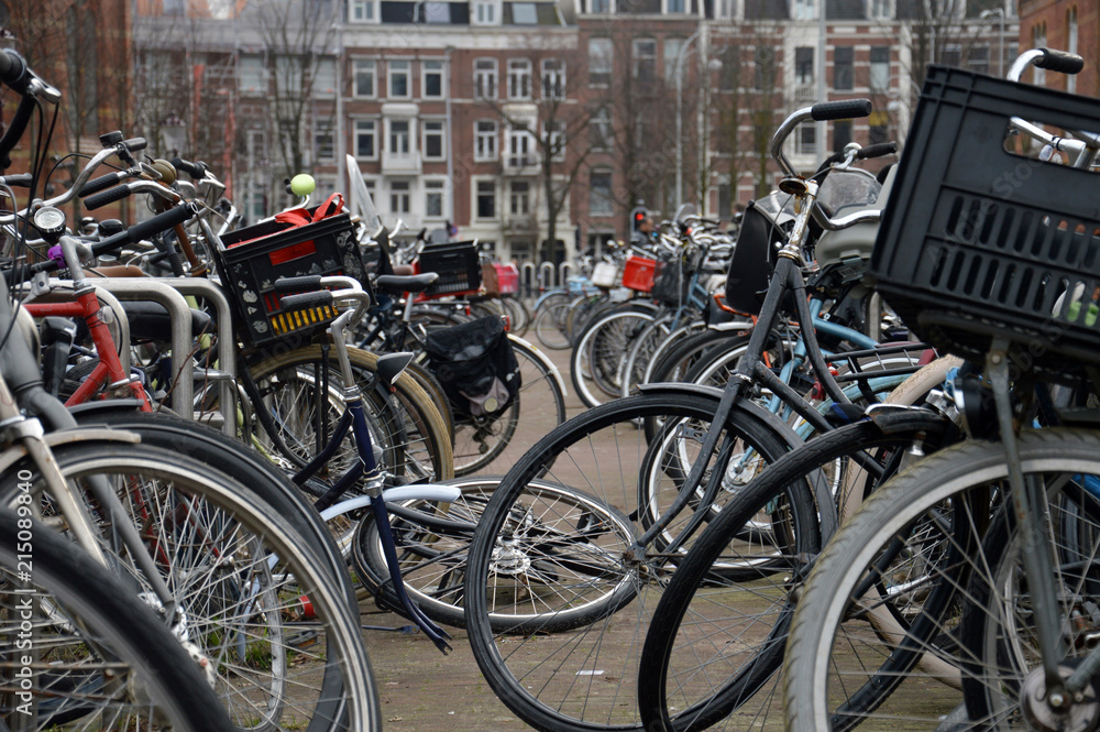 park for bicycle in Amsterdam
