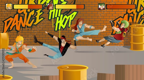 scrolling fighting videogame