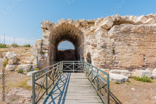 Exterior view of Cistern used for storing water at Aya Tekla underground cave Church also known as Saint Aya Thecla, Aya Thekla, located in Silifke,Mersin,Turkey.29 August 2017. photo