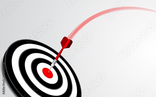 Darts target isolated vector. Shooting target in the center. Success business solutions concept.