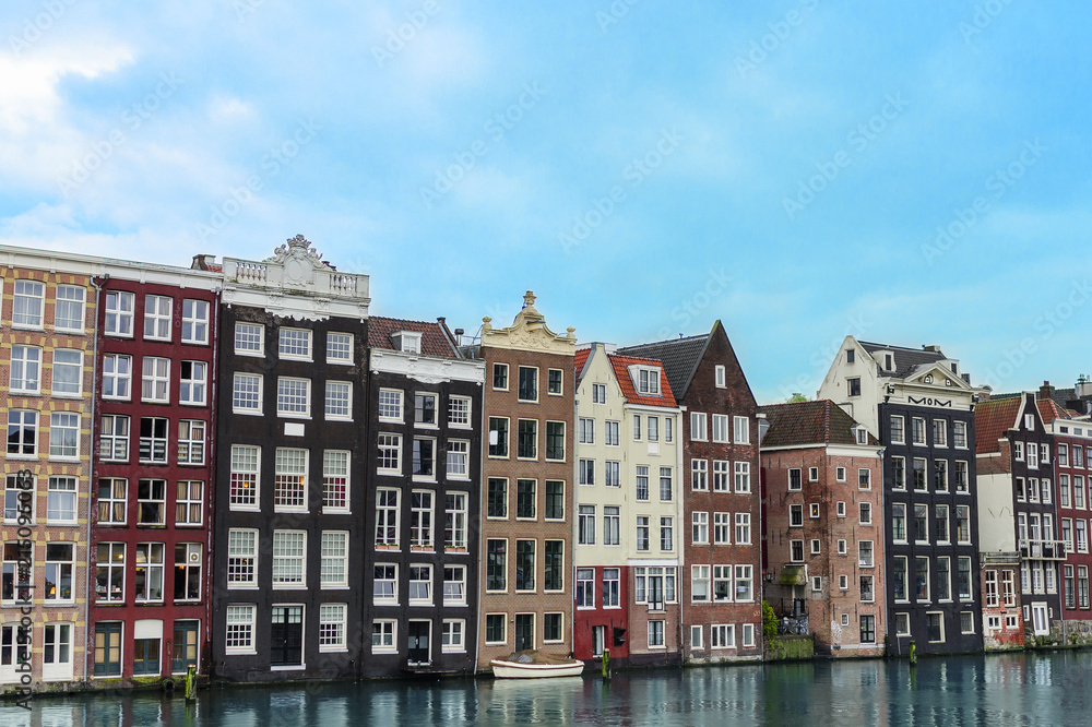 Houses on the canal in Amsterdam.