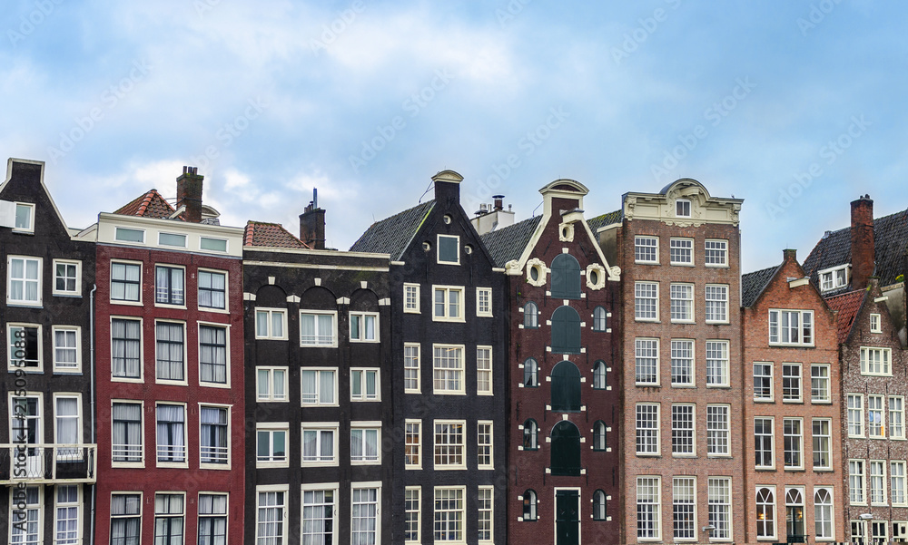 Houses on the canal in Amsterdam.