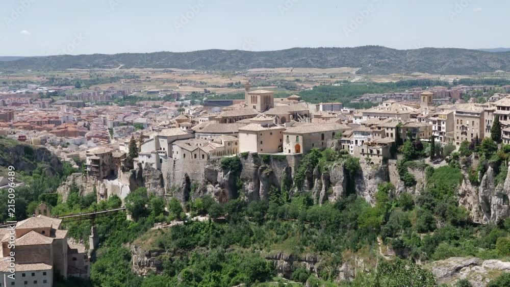 Panoramic view of the hanging houses of Cuenca, Spain Panoramic view of the hanging houses of Cuenca, Spain