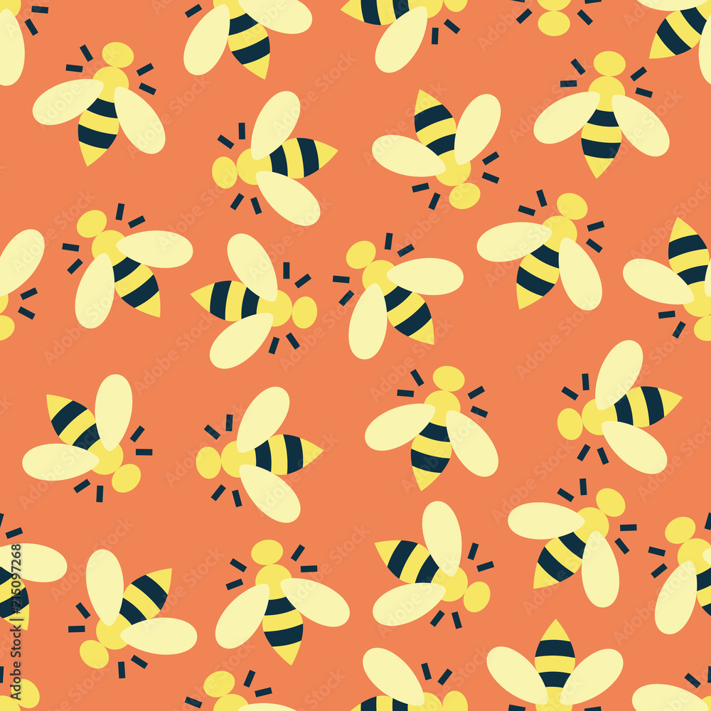 Color pattern with bees Color pattern with bees