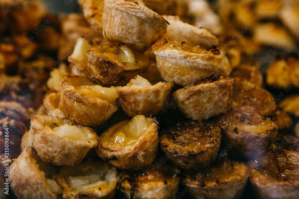 Many traditional Portuguese desserts are called Pastel de Nata. Delicious pastries or food in Portugal. Many traditional Portuguese desserts are called Pastel de Nata. Delicious pastries or food in Portugal.