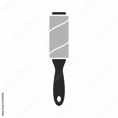 Lint roller icon, adhesive roller for dust and pet hair cleaning, remove from clothing