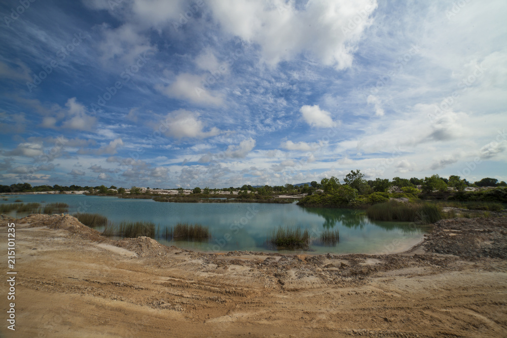 Kaolin Lake in Bangka, Bangka Belitung, Indonesia