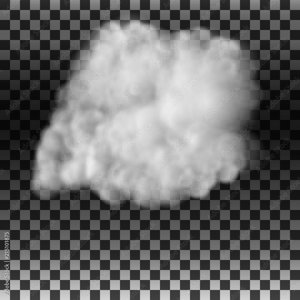 The smoke or fog on an isolated transparent background. Special effect. White cloudy vector, vector illustration.
