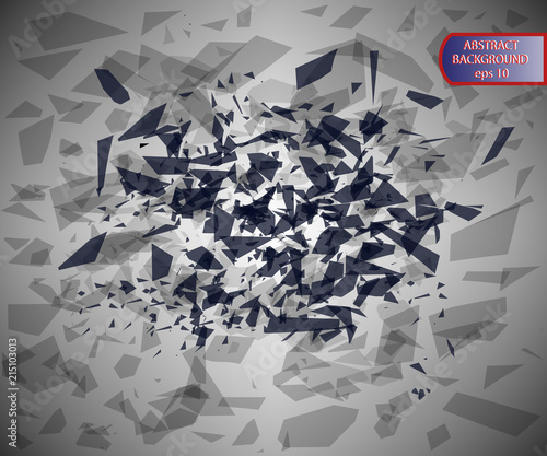 Abstract illustration of crushed particles. Vector illustration of a fantastic background.