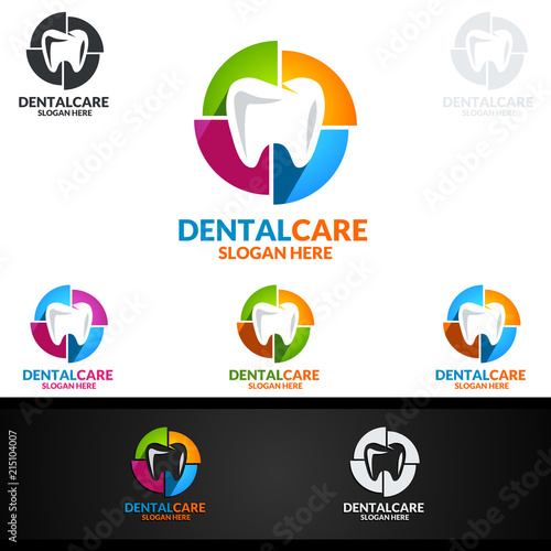 Dental Logo, Dentist stomatology Vector Logo Design