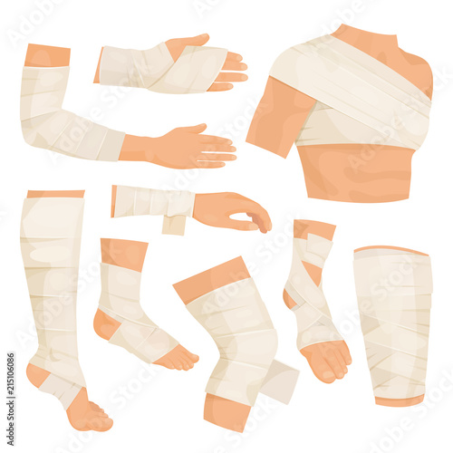 Bandaged body parts Fototapet