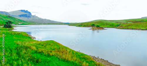 The beautiful lakes and landscape of the Isle of Skye in Scotland