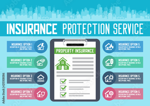 House insurance service vector illustration for web design.
