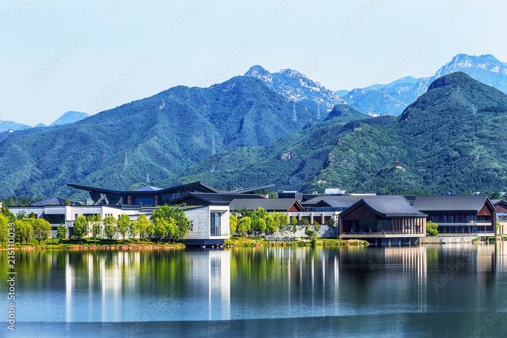 The Landscape of lakes and mountains 